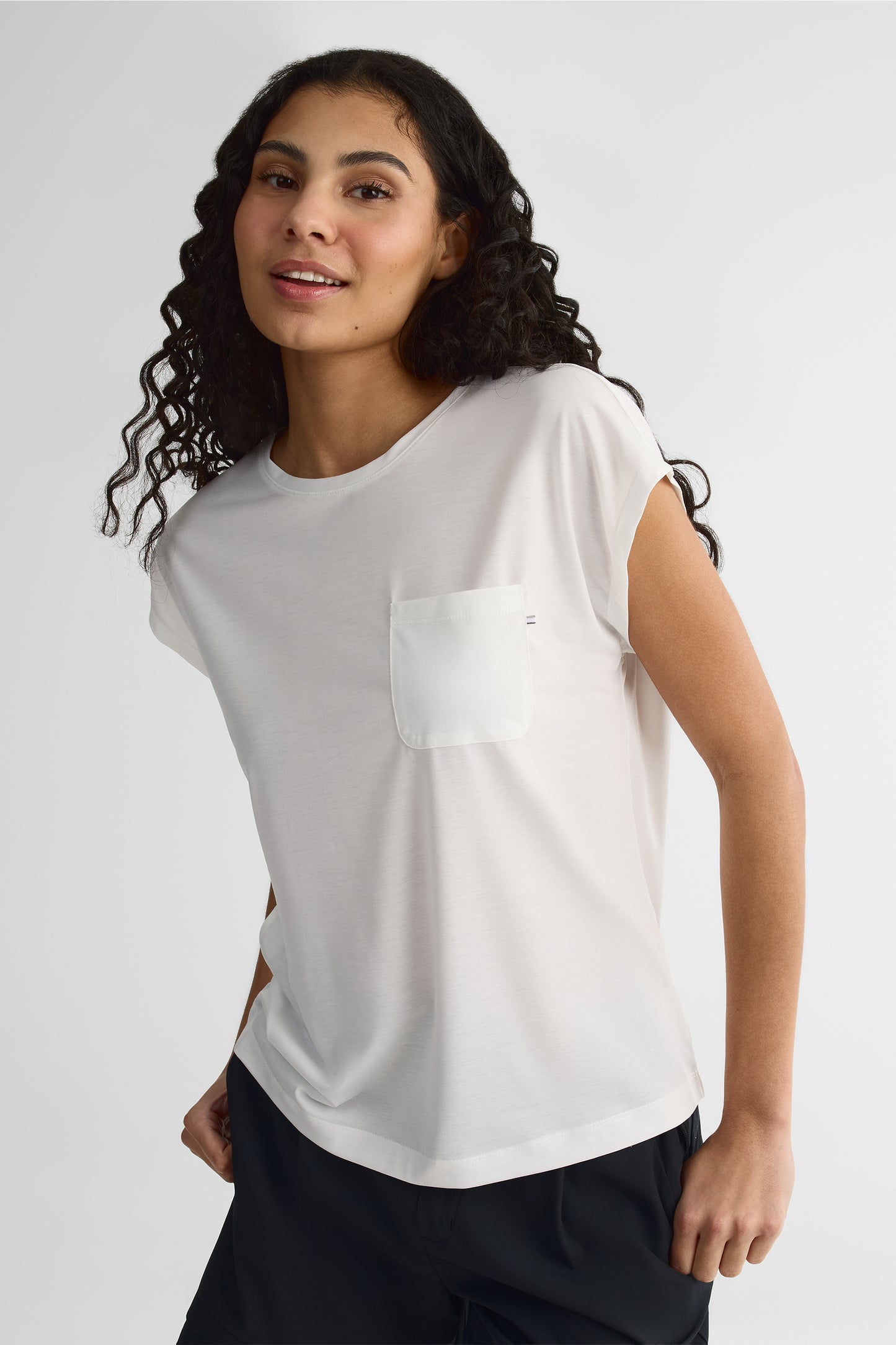 T-shirt léger en lyocell - Femme && BLANC
