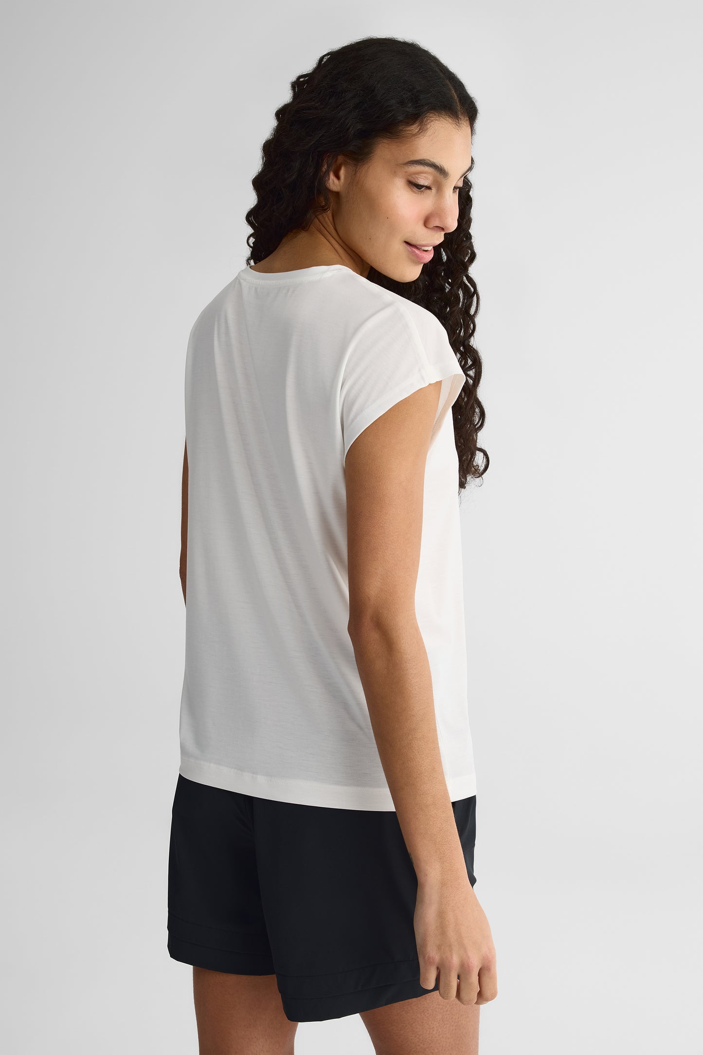 T-shirt léger en lyocell - Femme && BLANC
