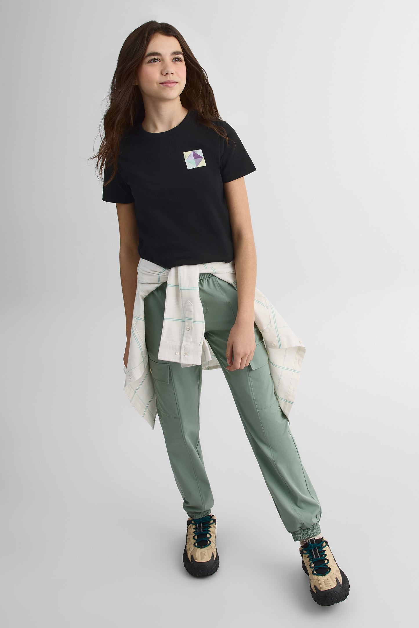 T-shirt avec fibres recyclées - Ado fille && NOIR