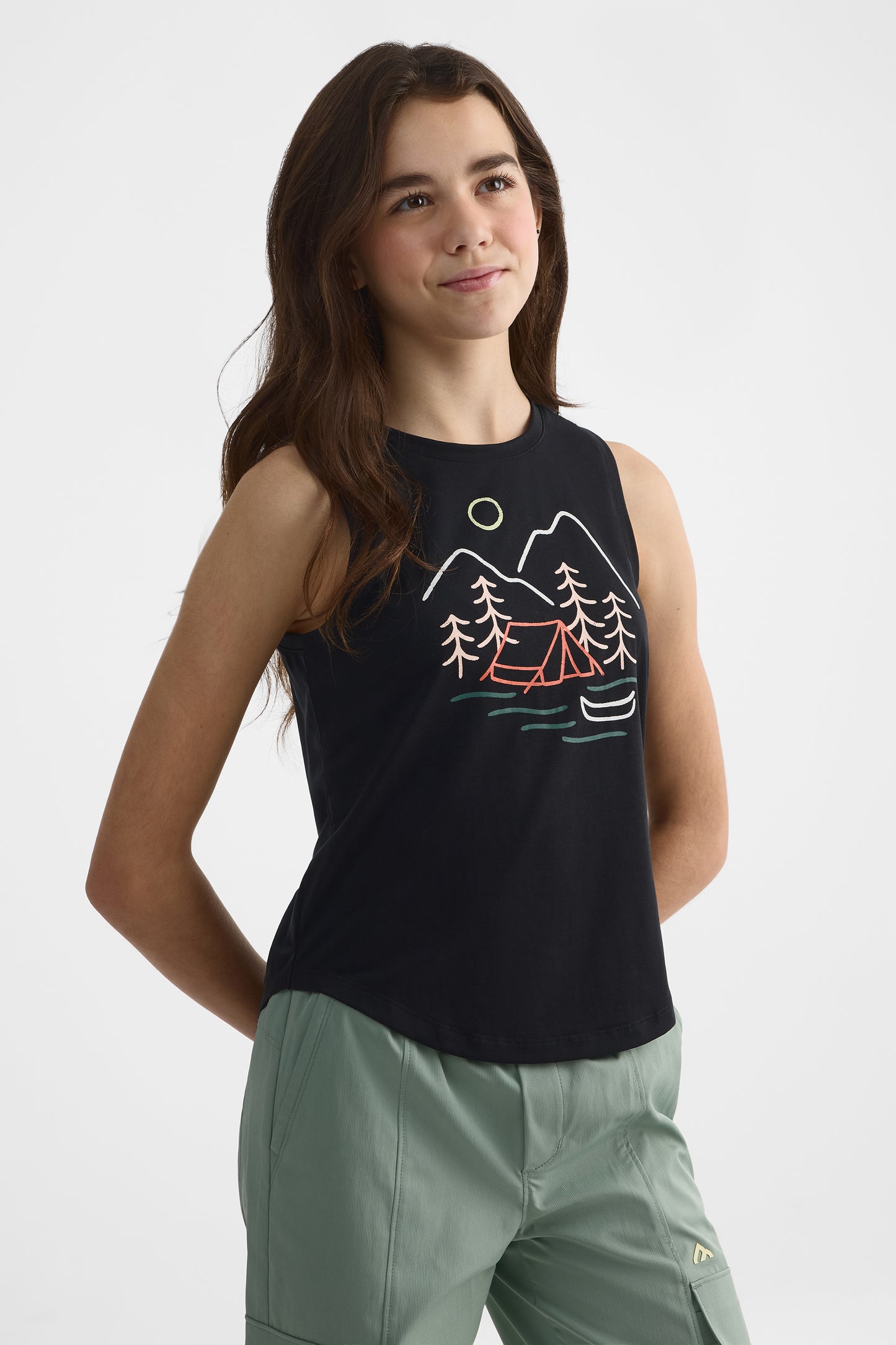 Camisole en lyocell avec imprimé - Ado fille && NOIR