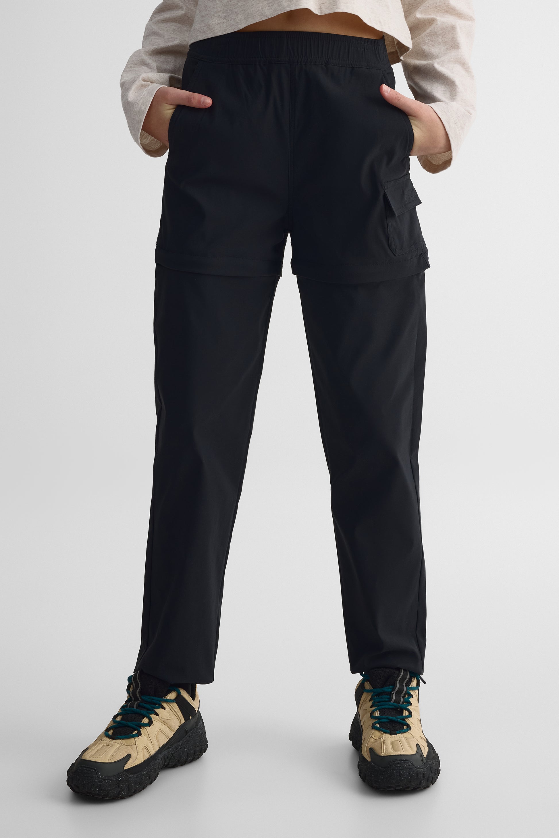 Pantalon décontracté convertible - Ado fille && NOIR