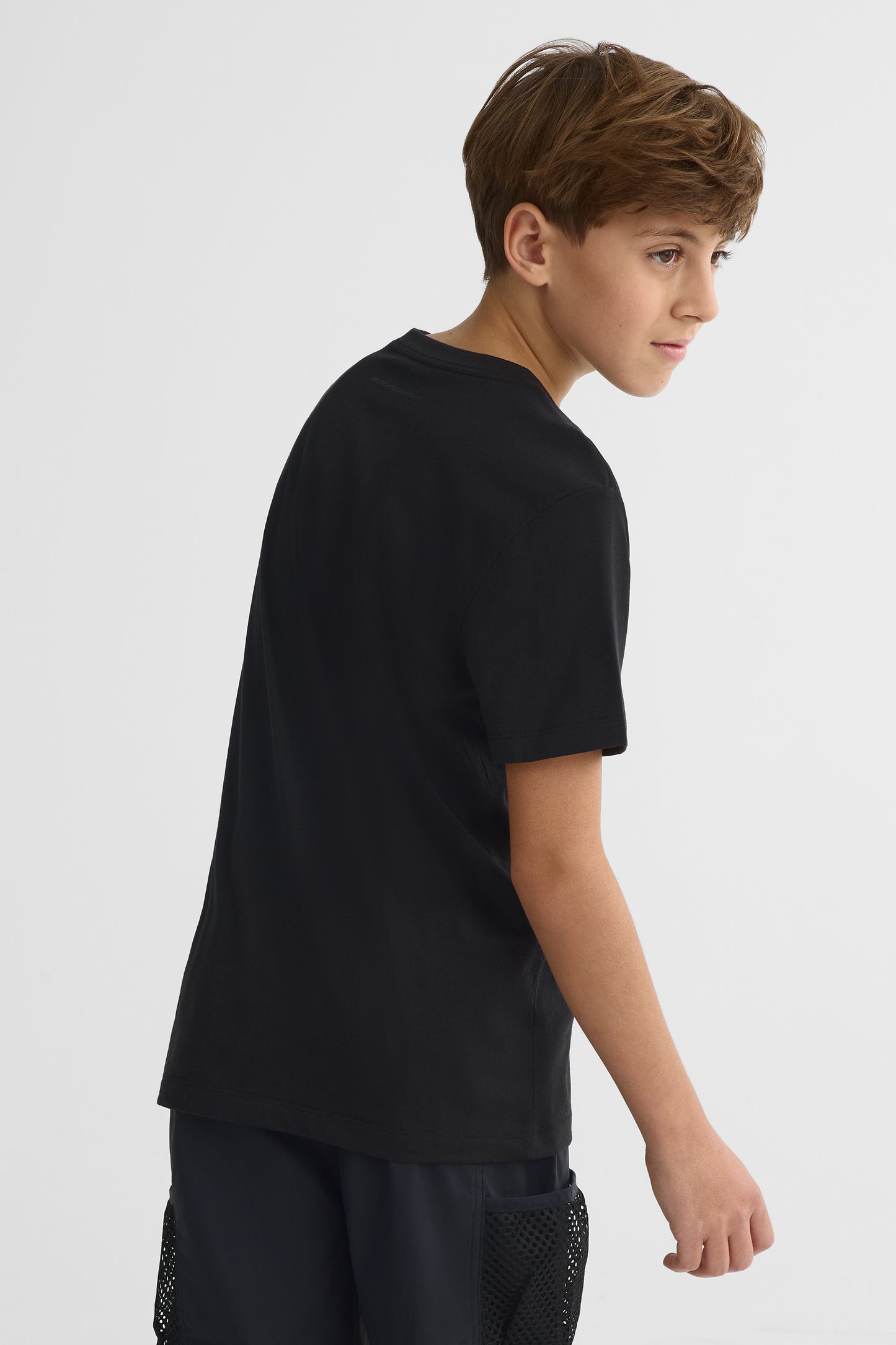 T-shirt avec fibres recyclées - Ado garçon && NOIR