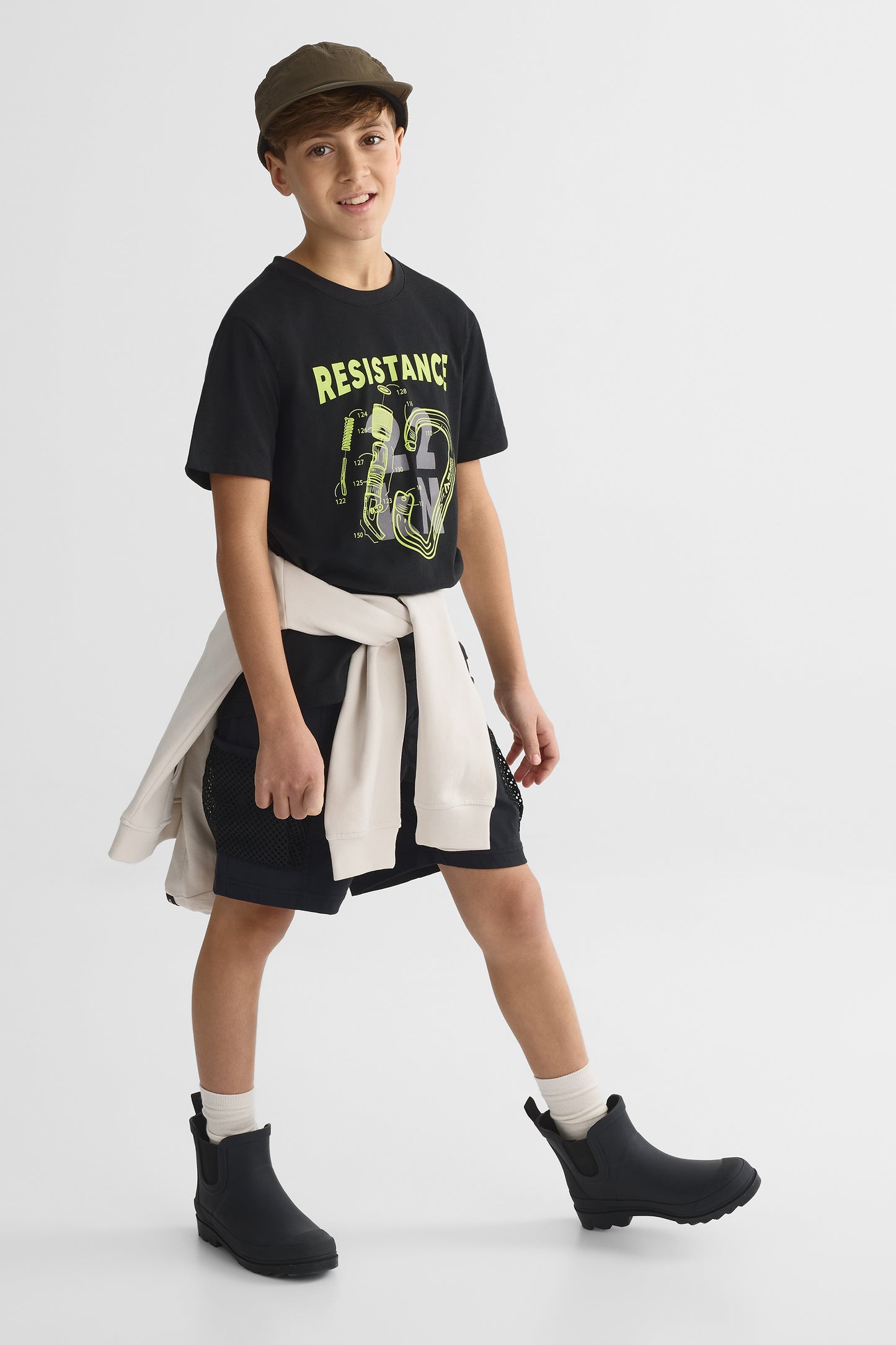 T-shirt avec fibres recyclées - Ado garçon && NOIR