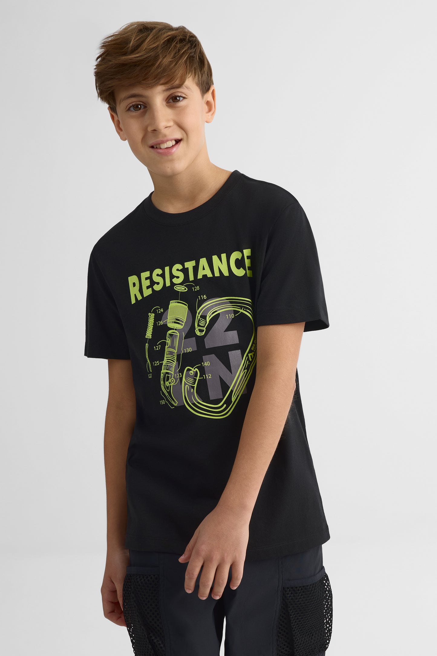 T-shirt avec fibres recyclées - Ado garçon && NOIR
