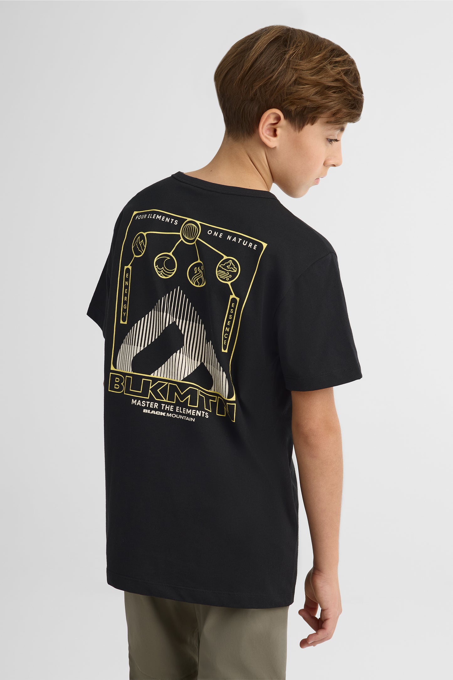 T-shirt avec fibres recyclées - Ado garçon && NOIR