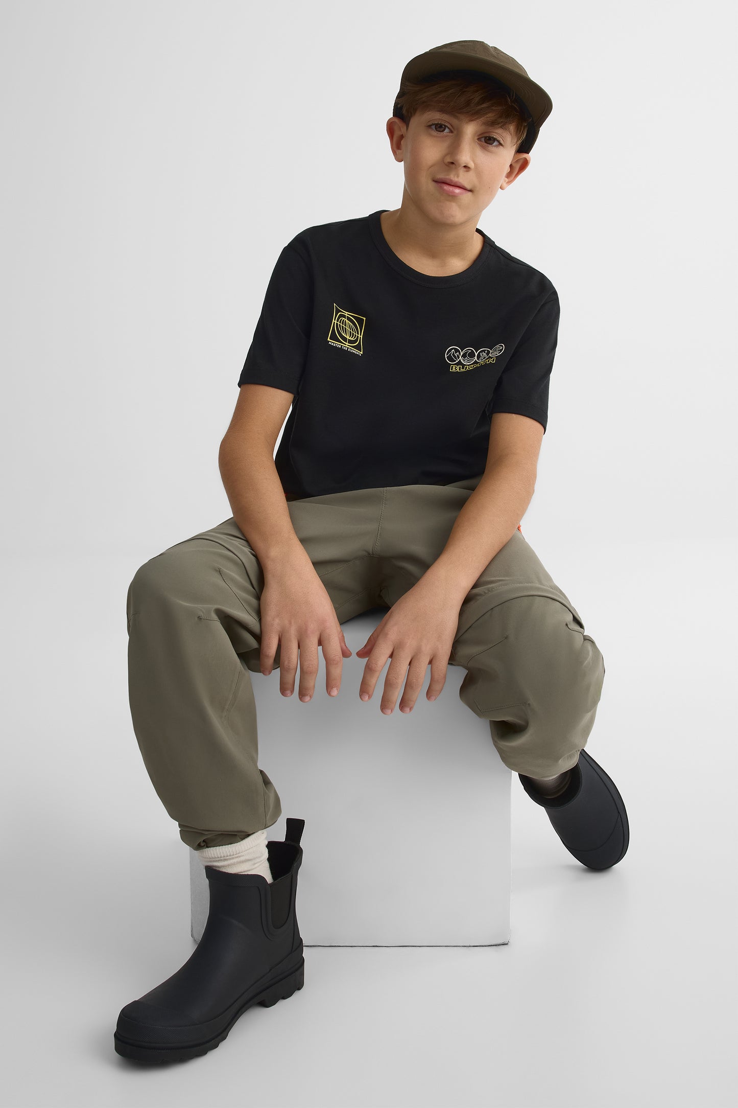 T-shirt avec fibres recyclées - Ado garçon && NOIR