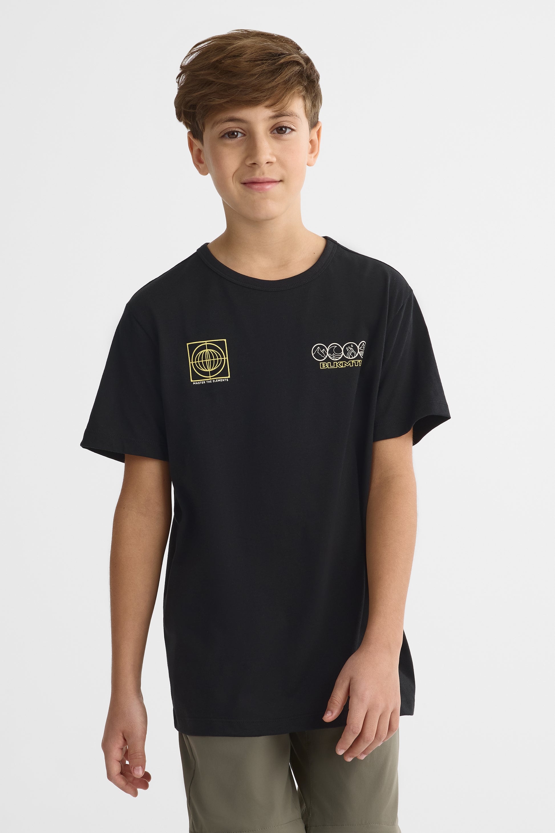 T-shirt avec fibres recyclées - Ado garçon && NOIR