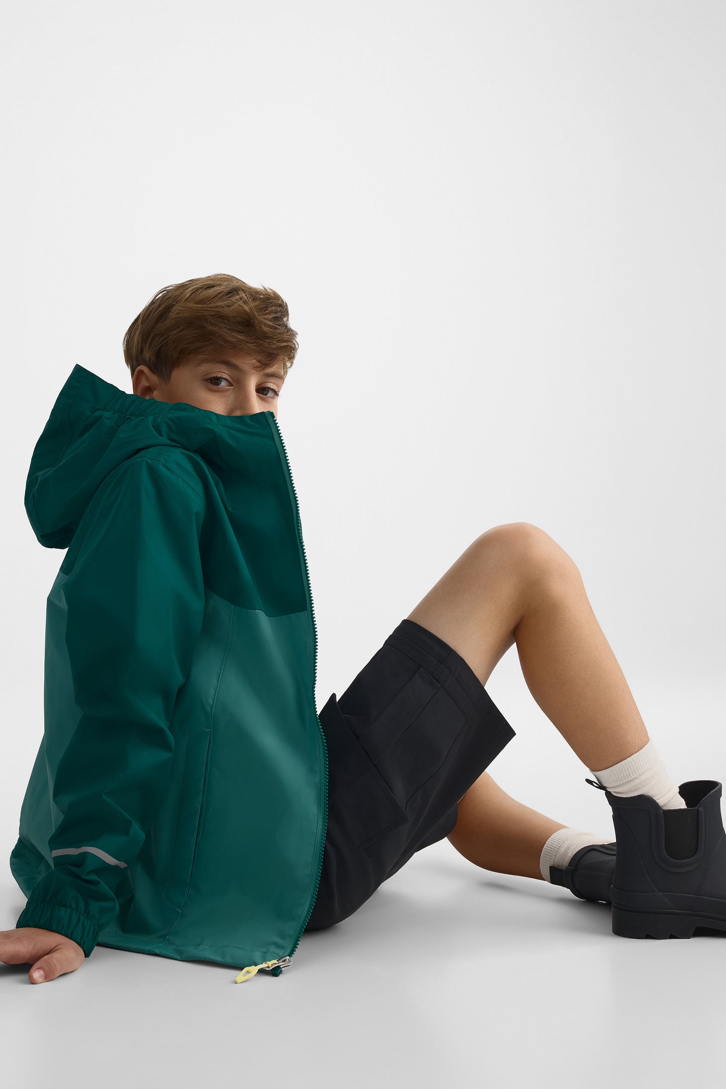 Manteau imperméable performant - Ado garçon && VERT FONCE