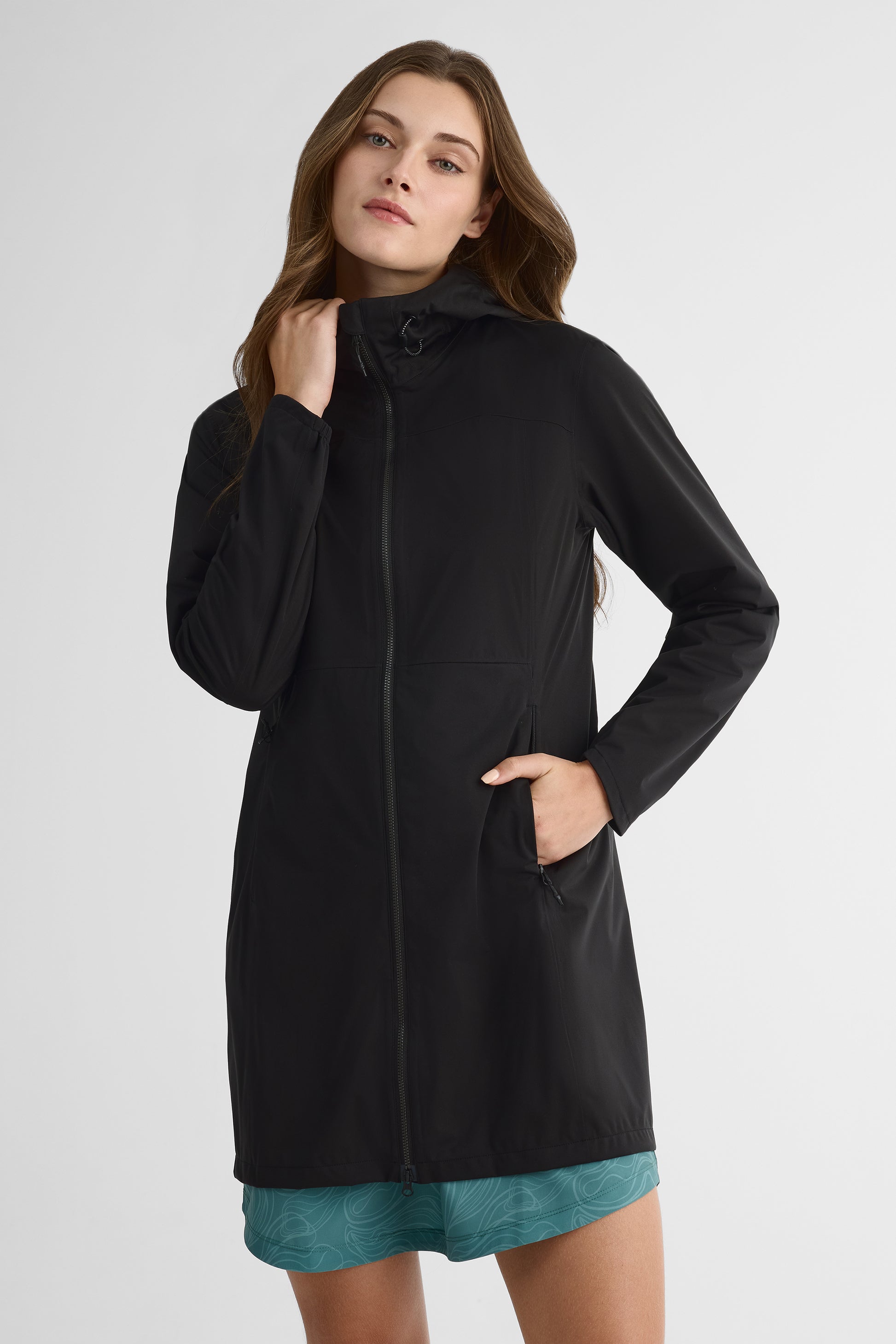 Manteau long imperméable - Femme && NOIR